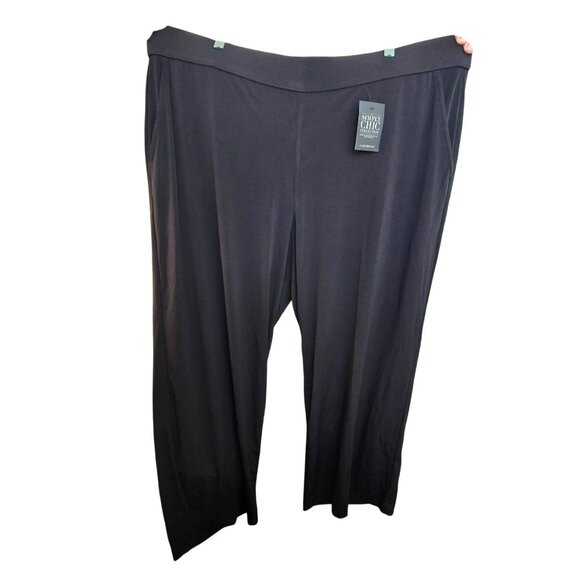 Lane Bryant Black Wide-Leg Pants Simply Chic Plus Size 22/24 Elastic Waist JJ384 - Picture 1 of 9